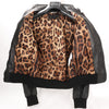 Dolce & Gabbana Black Leather and Leopard Biker Jacket, Size 38 Secondhand