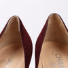 Chanel Burgundy/Brown Suede CC Cap Toe Platform Heel Pumps, Size 40.5 EU Secondhand
