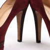Chanel Burgundy/Brown Suede CC Cap Toe Platform Heel Pumps, Size 40.5 EU Secondhand