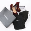 Chanel Burgundy/Brown Suede CC Cap Toe Platform Heel Pumps, Size 40.5 EU Secondhand