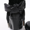 Dior Black Leather Cannage Ice Fur Cuffed Boots, Size 40 EU Secondhand
