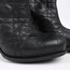 Dior Black Leather Cannage Ice Fur Cuffed Boots, Size 40 EU Secondhand