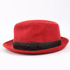 Hermes Corduroy Fedora Hat in Red Secondhand
