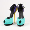 GIUSEPPE ZANNOTTI Suede Colorblock Pattern D'Orsay Pumps Secondhand
