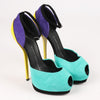GIUSEPPE ZANNOTTI Suede Colorblock Pattern D'Orsay Pumps Secondhand