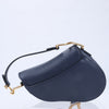 Dior Saddle Mini Bag Leather Handbag in Navy Blue (Marketplaces) Secondhand