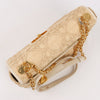 Dior Caro Raffia x Leather Medium Shoulder Bag in Beige Secondhand