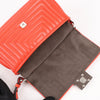 FENDI Double Micro Baguette Leather Chain Shoulder Bag in Red 8M0371 Secondhand