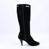 Chanel Coco Mark Velour Long Boots in Black, Size 37.5 EU (Marketplaces) Secondhand