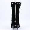 Chanel Coco Mark Velour Long Boots in Black, Size 37.5 EU (Marketplaces) Secondhand