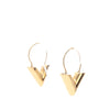 Louis Vuitton Gold Plated Essential V Hoop Earrings Secondhand
