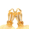 Chanel Gold Plated Faux Pearl Logo Clip On Earrings Secondhand