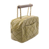 Chanel Mini Quilted Lambskin Wenge Wood Bowling Bag Secondhand