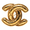 Secondhand Chanel Gold Plated CC Quilted Brooch