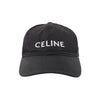 CELINE Embroidered Logo Adjustable Hat in Black Secondhand