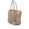 Gucci GG Canvas and Metallic Calfskin Bree Tote Secondhand