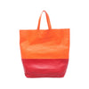 Celine CELINE Horizontalkava Tote Bag leather Orange Red Used Women Secondhand