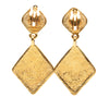 Chanel CC Gold Plated Diamond Drop Clip On Earrings Secondhand