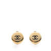 Secondhand Chanel Gold Plated CC Button Clip on Earrings