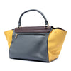 Celine Medium Tricolor Calfskin and Suede Trapeze Satchel Secondhand