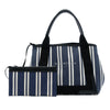 Balenciaga Canvas Striped Navy Cabas S Secondhand