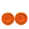 Secondhand Chanel Resin Logo Round Clip On Earrings