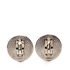 Chanel Silver Plated and Enamel CC Button Clip On Earrings Secondhand