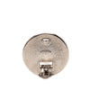 Chanel Silver Plated and Enamel CC Button Clip On Earrings Secondhand