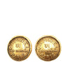 Chanel Gold Plated 31 Rue Cambon Round Clip On Earrings Secondhand