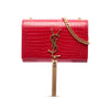Saint Laurent Small Croc Embossed Leather Kate Tassel Crossbody Secondhand