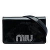 Miu Miu Patent Crystal Embellished Logo Wallet On Chain Secondhand