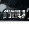 Miu Miu Patent Crystal Embellished Logo Wallet On Chain Secondhand
