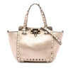 Valentino Mini Metallic Pebbled Calfskin Rockstud Trapeze Satchel Secondhand