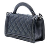 Chanel Old Medium Quilted Calfskin Whipstitch Chain Around Boy Top Handle Flap Secondhand