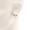Chanel Stainless Steel Logo Button Clip On Earrings Secondhand
