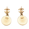 Chanel CC Gold Plated Enamel Star Dangling Push Back Earrings Secondhand