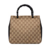 Gucci GG Canvas and Calfskin Bamboo Top Handle Bag Secondhand