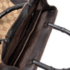 Gucci GG Canvas and Calfskin Bamboo Top Handle Bag Secondhand