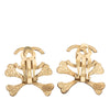 Secondhand Chanel Gold Plated CC Lacquered Crossbones Clip On Earrings