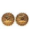 Secondhand Chanel CC Gold Plated Sunburst Round Clip On Earrings