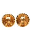 Secondhand Chanel CC Gold Plated Sunburst Round Clip On Earrings