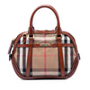 Secondhand Burberry Small Leather Trimmed House Check Canvas Bridle Orchard Satchel