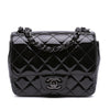 Chanel Mini Square Classic Patent So Black Single Flap Secondhand
