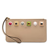 Fendi Studded Leather Slim Wristlet Clutch Secondhand
