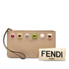 Fendi Studded Leather Slim Wristlet Clutch Secondhand