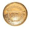 Chanel CC Gold Plated Sunburst Medallion Brooch Secondhand