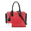 Secondhand Prada Bicolor Soft Calf Trimmed Saffiano Satchel
