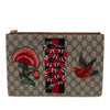 Gucci GG Supreme Embroidered Kingsnake Clutch Secondhand