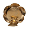 Secondhand Chanel CC Gold Plated Enamel Camellia Clip On Earrings