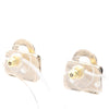 Chanel CC Gold Plated Resin Crystal Top Handle Bag Earrings Secondhand